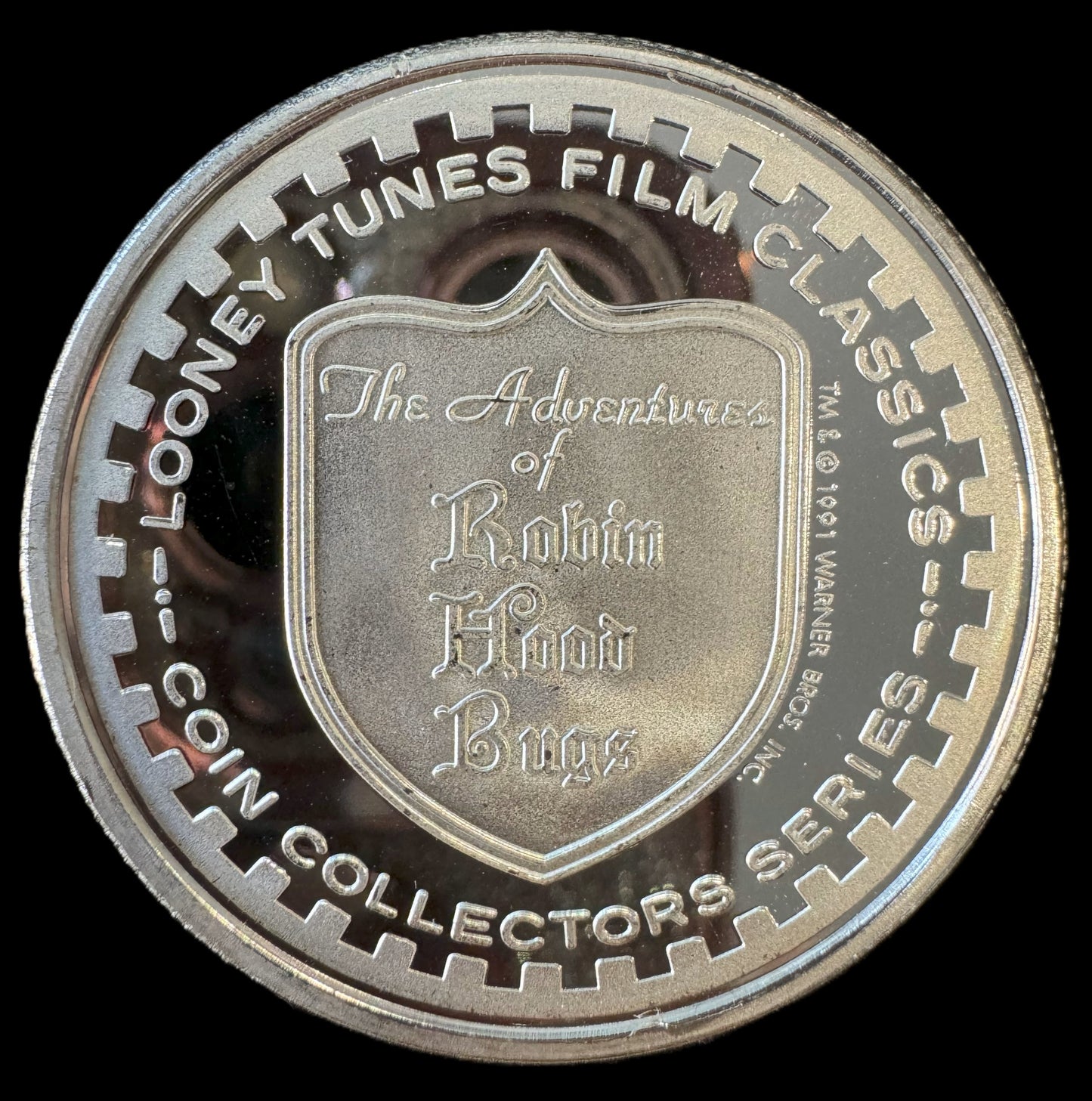 1991 Bugs Bunny Robin Hood Daffy Duck Collector’s Edition 1oz .999 Silver Coin