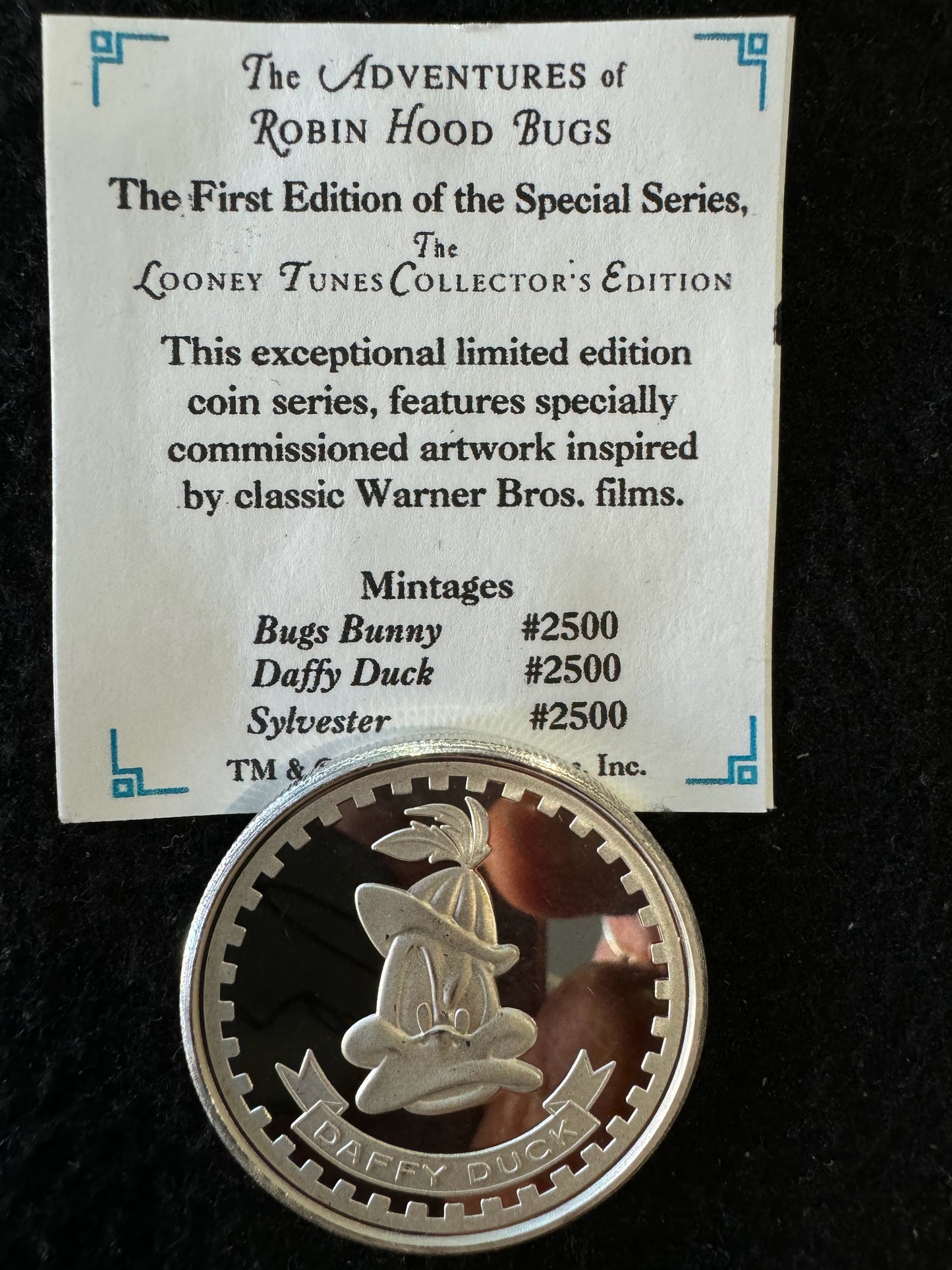 1991 Bugs Bunny Robin Hood Daffy Duck Collector’s Edition 1oz .999 Silver Coin