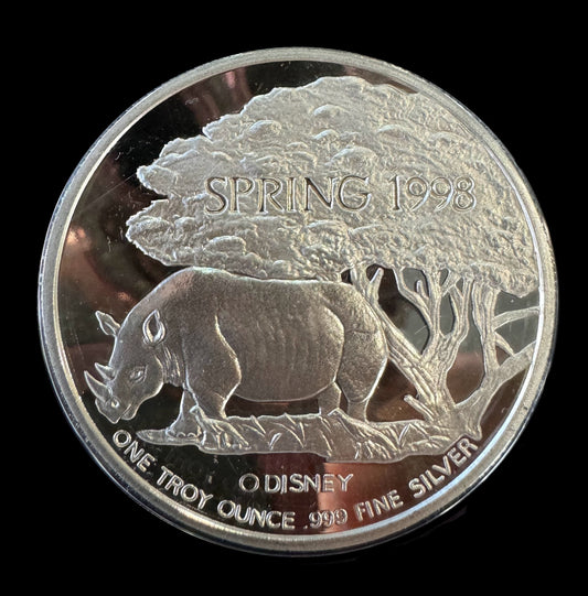 1998 Disney Animal Kingdom Opening 1 oz .999 Silver Coin