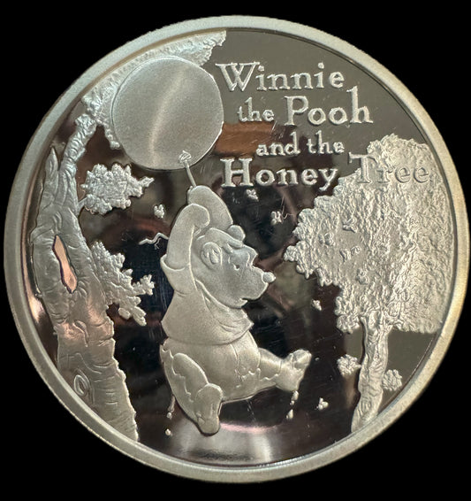 1996 Disney 30th Anniversary Winnie the Pooh 1 oz .999 Silver Coin COA #0520