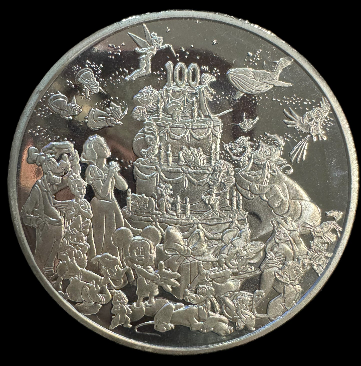 2001 Disney 100th Anniversary 1 oz .999 Silver Coin