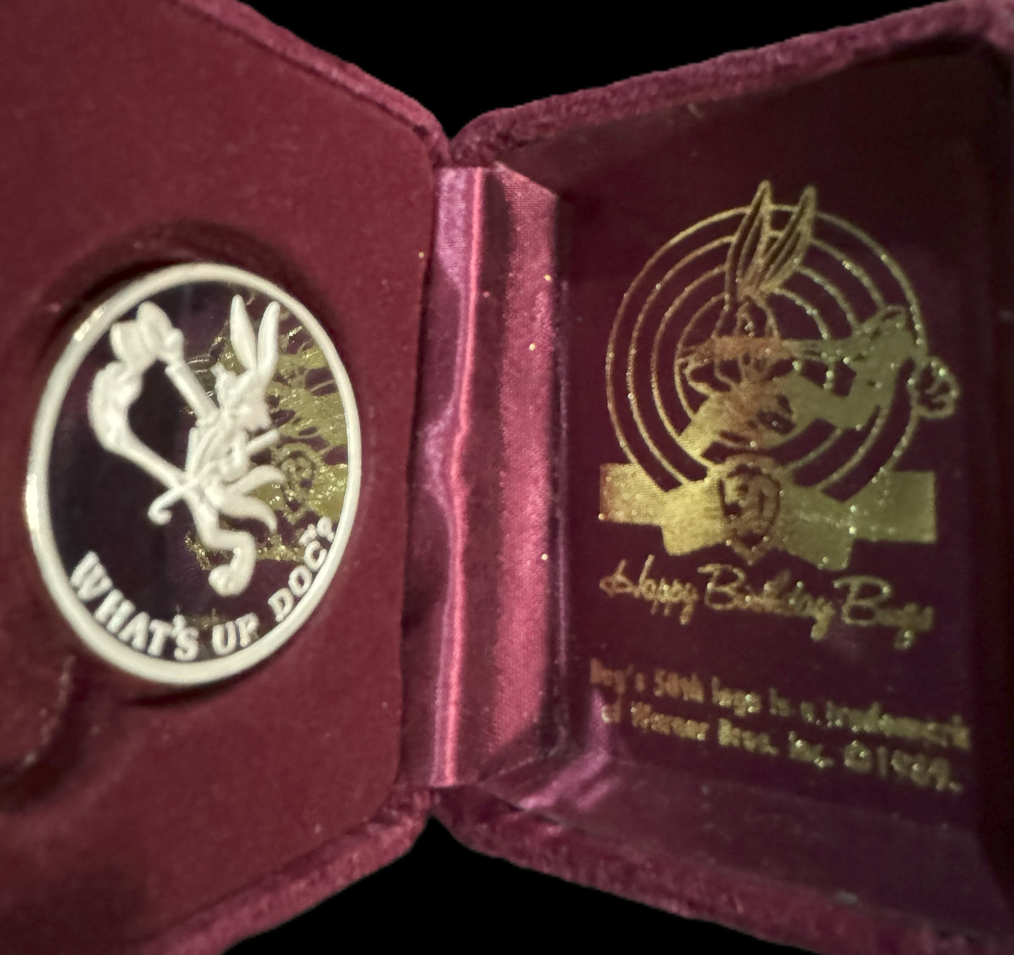 1990 Happy Birthday Bugs Bunny 1oz .999 Silver Coin COA #289