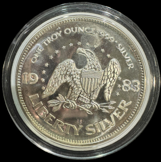 1983 American Eagle Liberty Bell A-Mark 1oz .999 Silver Coin