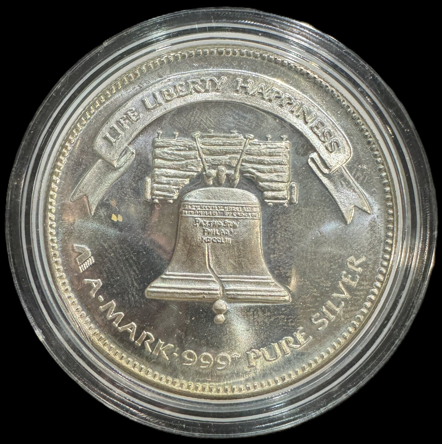 1983 American Eagle Liberty Bell A-Mark 1oz .999 Silver Coin