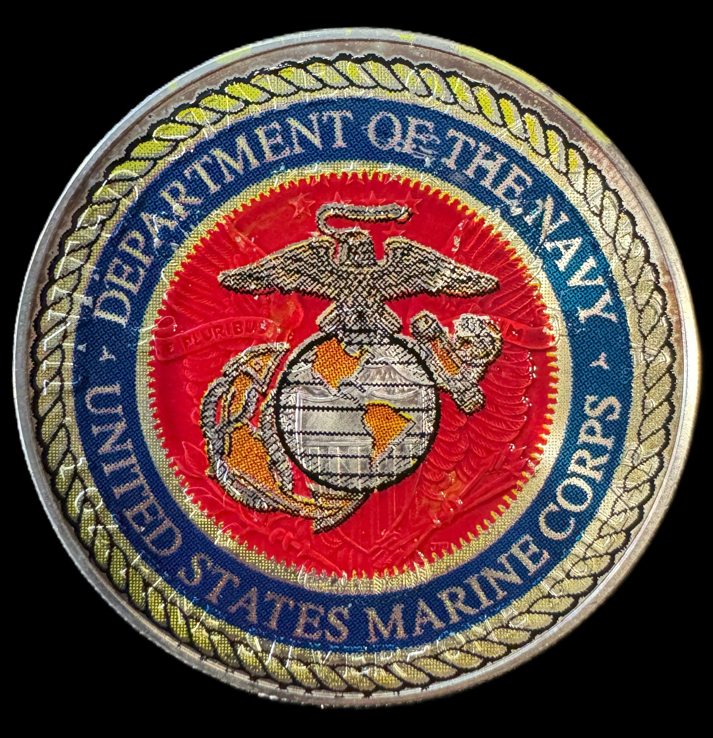 2001 American Eagle Lady Liberty Colorized USMC 1oz .999 Silver Coin