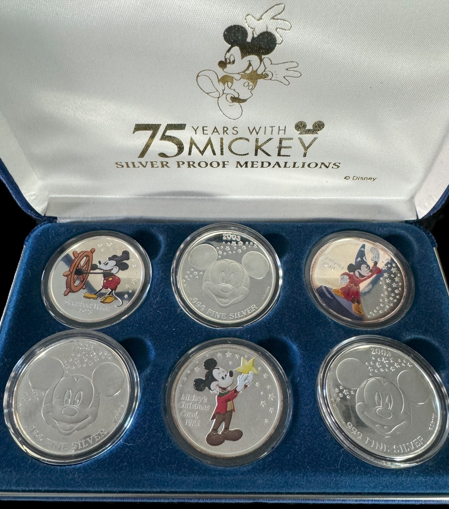 Disney 75 Years with Mickey Colorized 6 - 1 oz .999 Silver Coin #k418