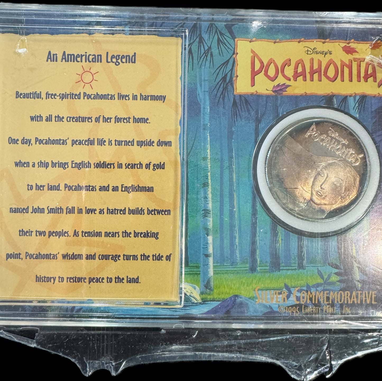 1995 Disney Pocahontas 25 grams .999 Silver Coin