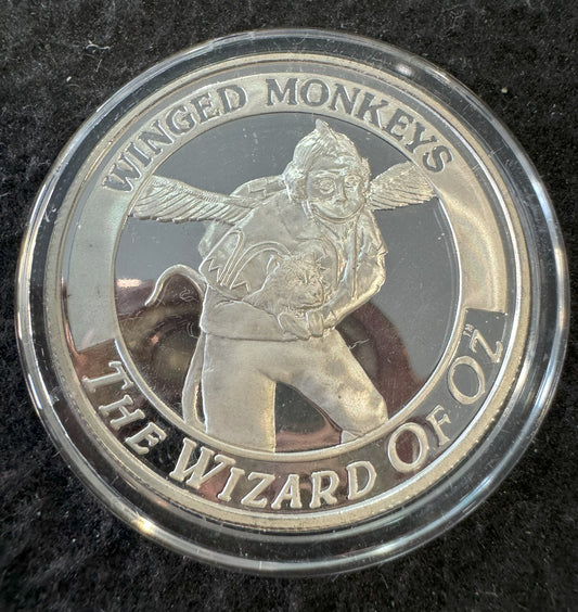 1989 Wizard of OZ 50th Anniversary Winged Monkeys 1 oz Silver Coin