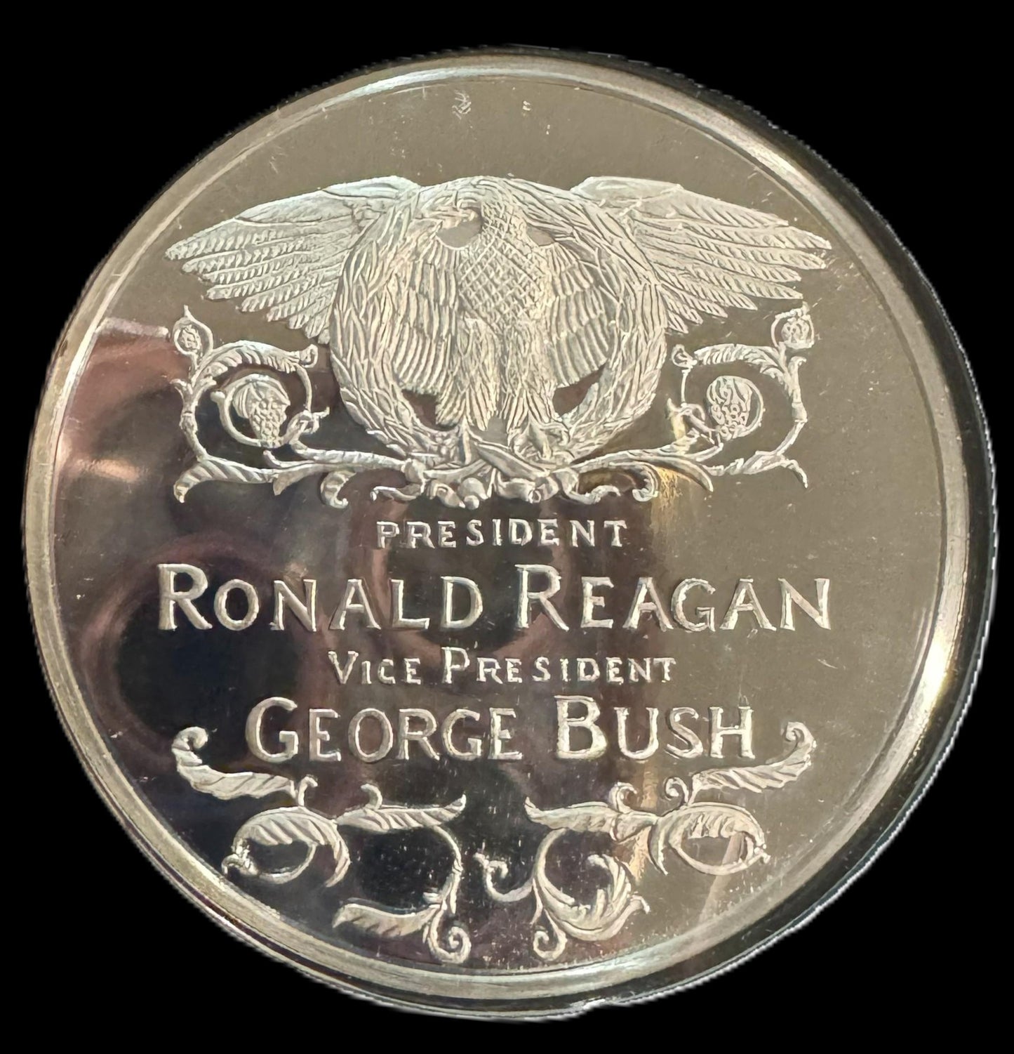 1985 Reagan Bush Presidential Inaugural Medal 1 oz .999 Silver Coin