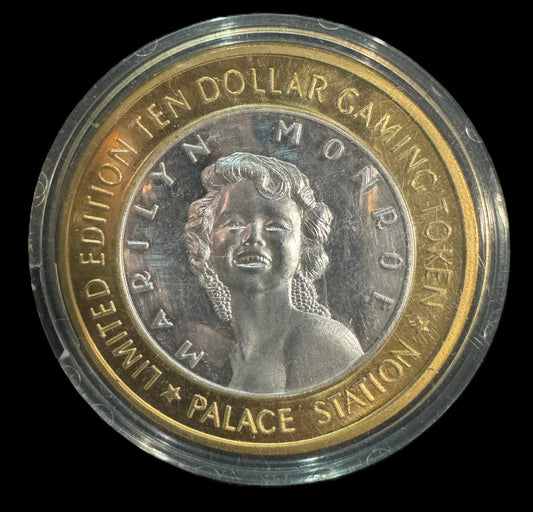 Gaming Token LV Palace Station “Marilyn Monroe” Casino Silver Coin