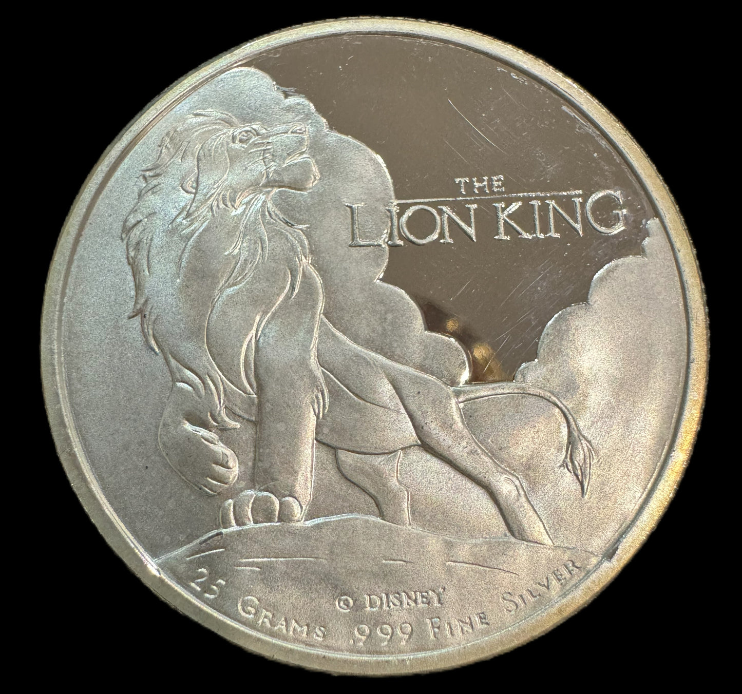 1994 Disney The Lion King 25 grams .999 Silver Coin