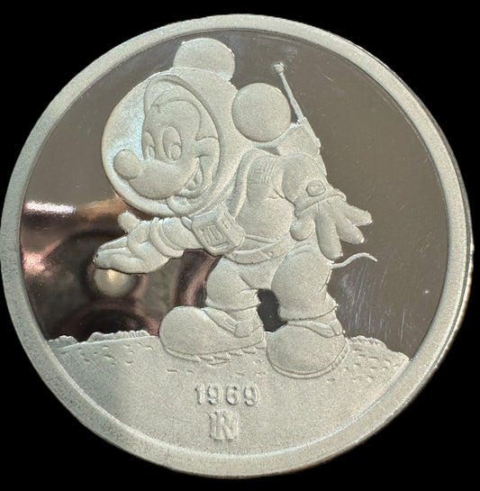 1988 Disney Mickey 60 Years With You Astronaut 1 oz .999 Silver Coin