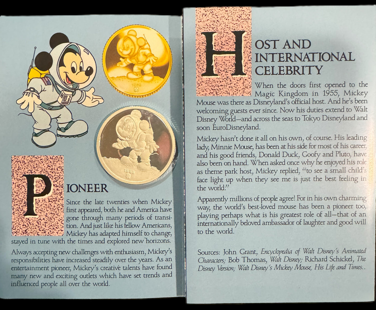 1988 Disney Mickey 60 Years With You Astronaut 1 oz .999 Silver Coin