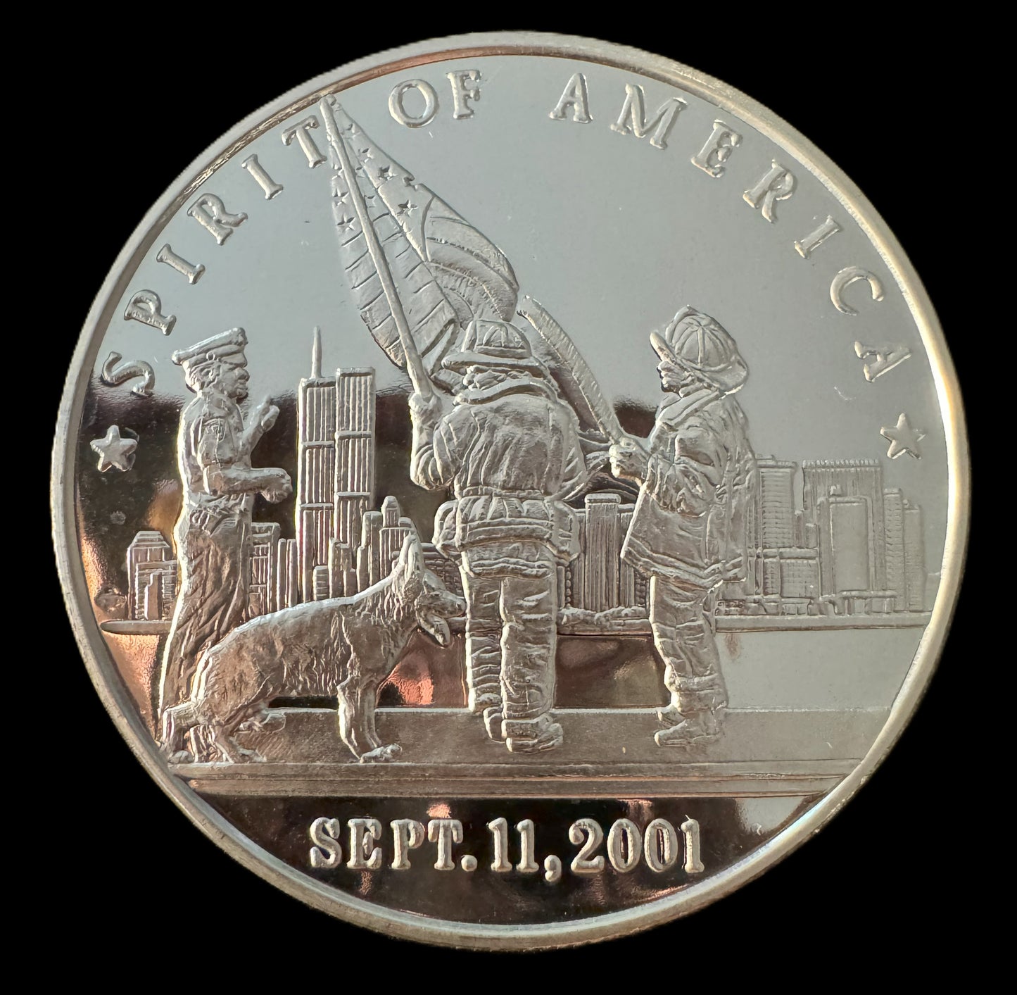 2001 “Spirit of America” 9-11, 1 oz .999 Silver Coin