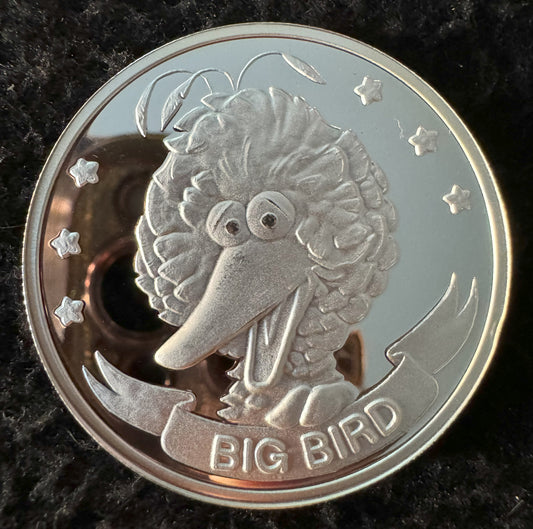 1988 Sesame Street 20th Anniversary Big Bird 1 oz .999 Silver Coin