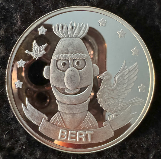 1988 Sesame Street 20th Anniversary Bert 1 oz .999 Silver Coin