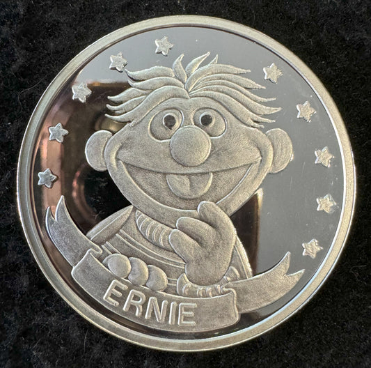 1988 Sesame Street 20th Anniversary Ernie 1 oz .999 Silver Coin