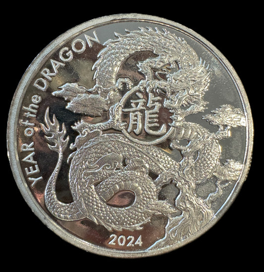 2024 Year of The Dragon 1 oz .999 Silver Coin