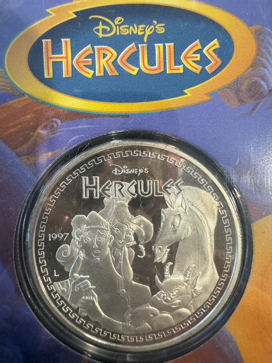 1997 Disney Hercules 35th Anniversary 1 oz .999 Silver Coin