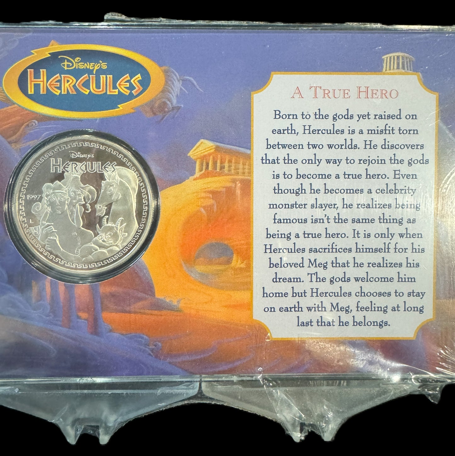 1997 Disney Hercules 35th Anniversary 1 oz .999 Silver Coin