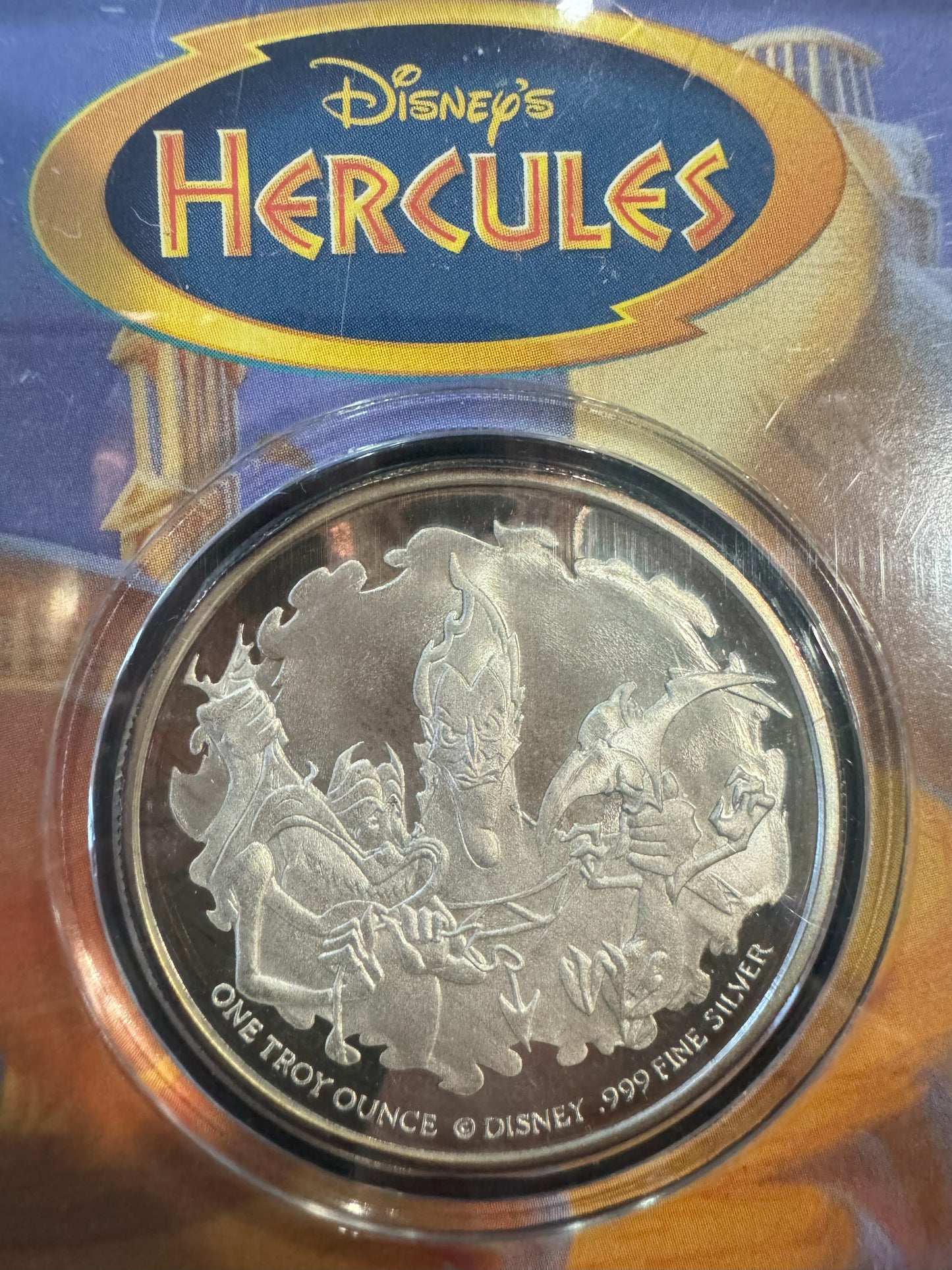 1997 Disney Hercules 35th Anniversary 1 oz .999 Silver Coin