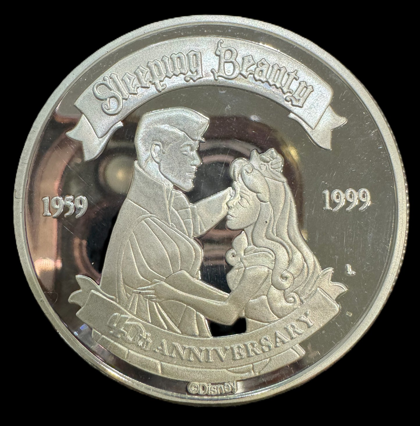 1999 Disney Sleeping Beauty 40th Anniversary 1 oz .999 Silver Coin
