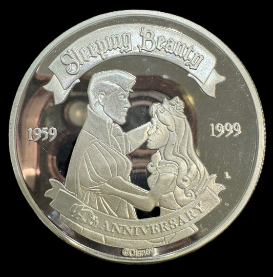 1999 Disney Sleeping Beauty 40th Anniversary 1 oz .999 Silver Coin
