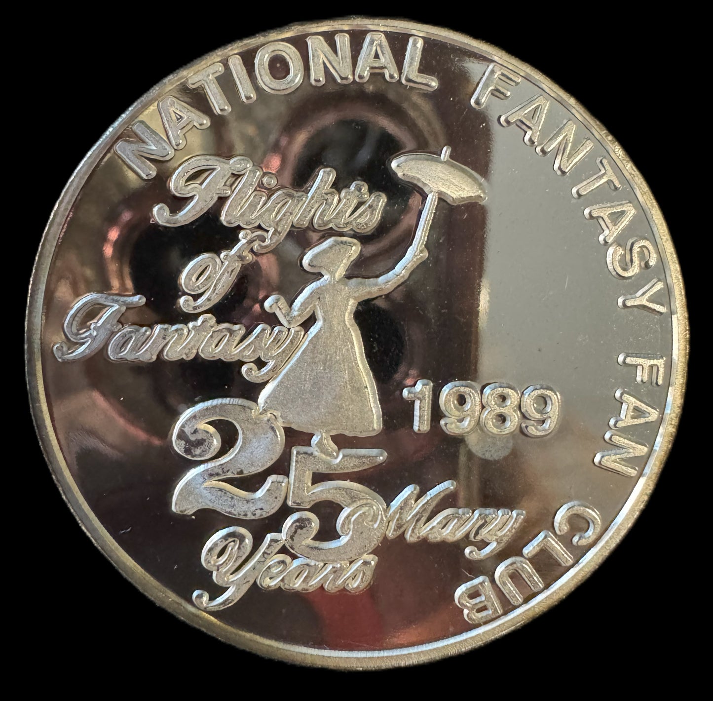 1989 Disney Mary Poppins NFFC 25th Anniversary 1 oz .999 Silver Coin