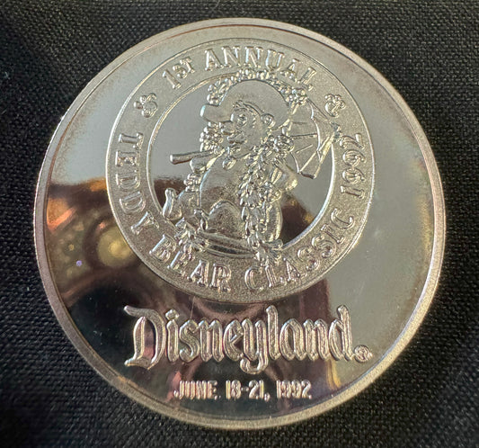 1992 Disneyland 1st Annual Teddy Bear Classic 1 oz .999 Silver Coin