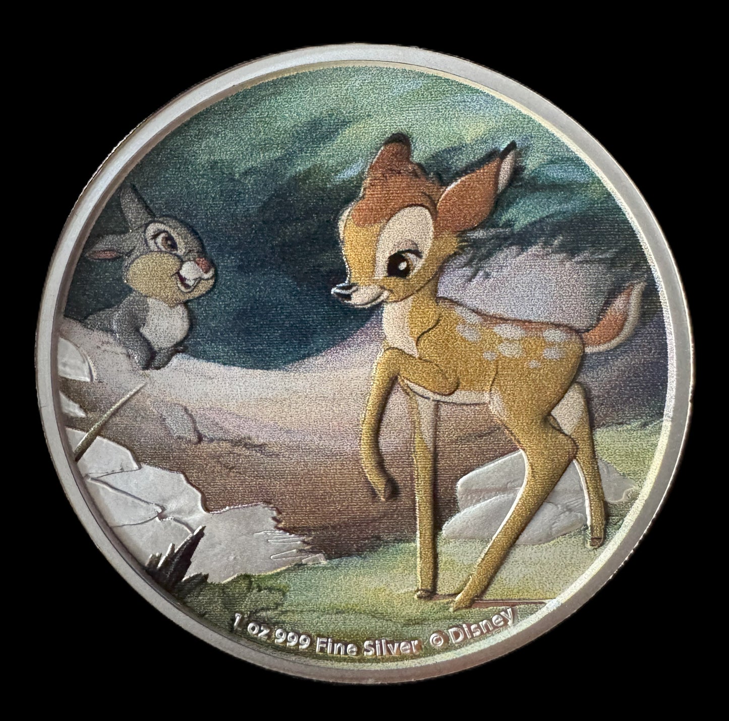 2022 Disney 80th Anniversary Bambi & Thumper 1 oz .999 Silver Coin