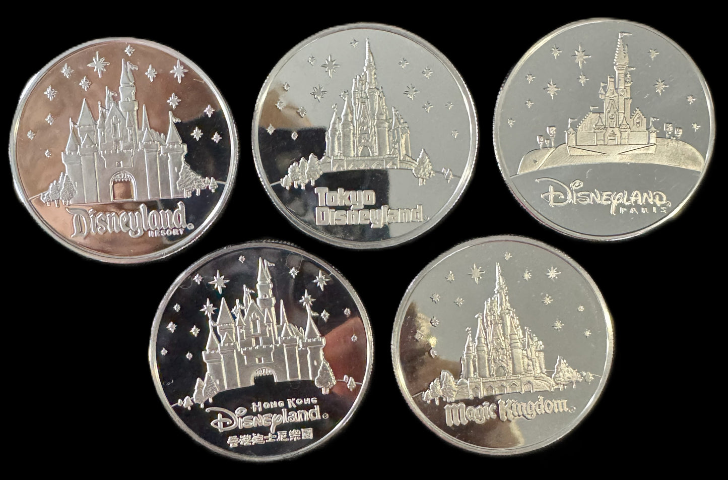 Disney The Happiest Celebration On Earth 5 - 1 Troy oz .999 Silver Coins