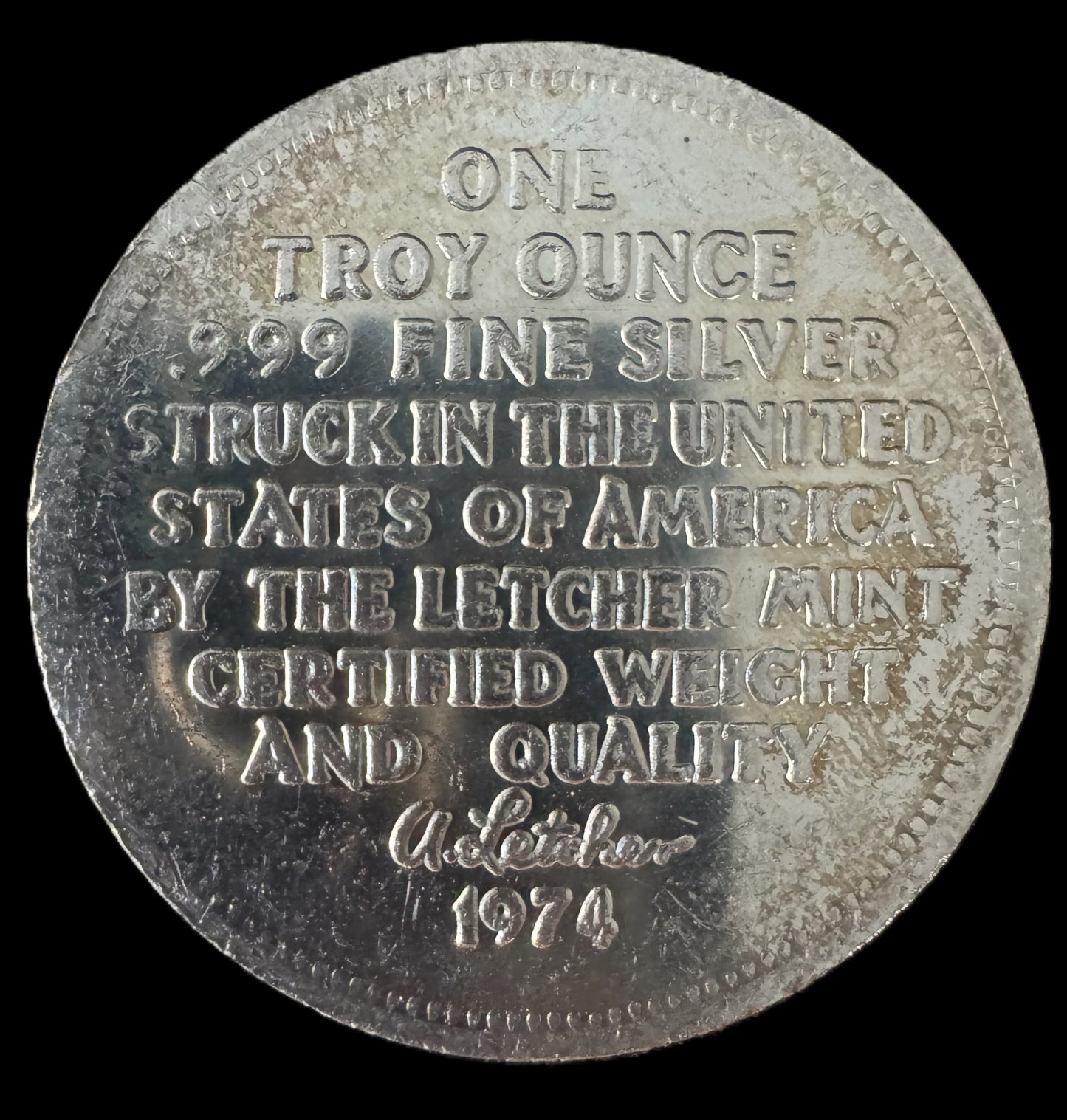 1974 Standing Eagle 1 oz .999 Silver Coin