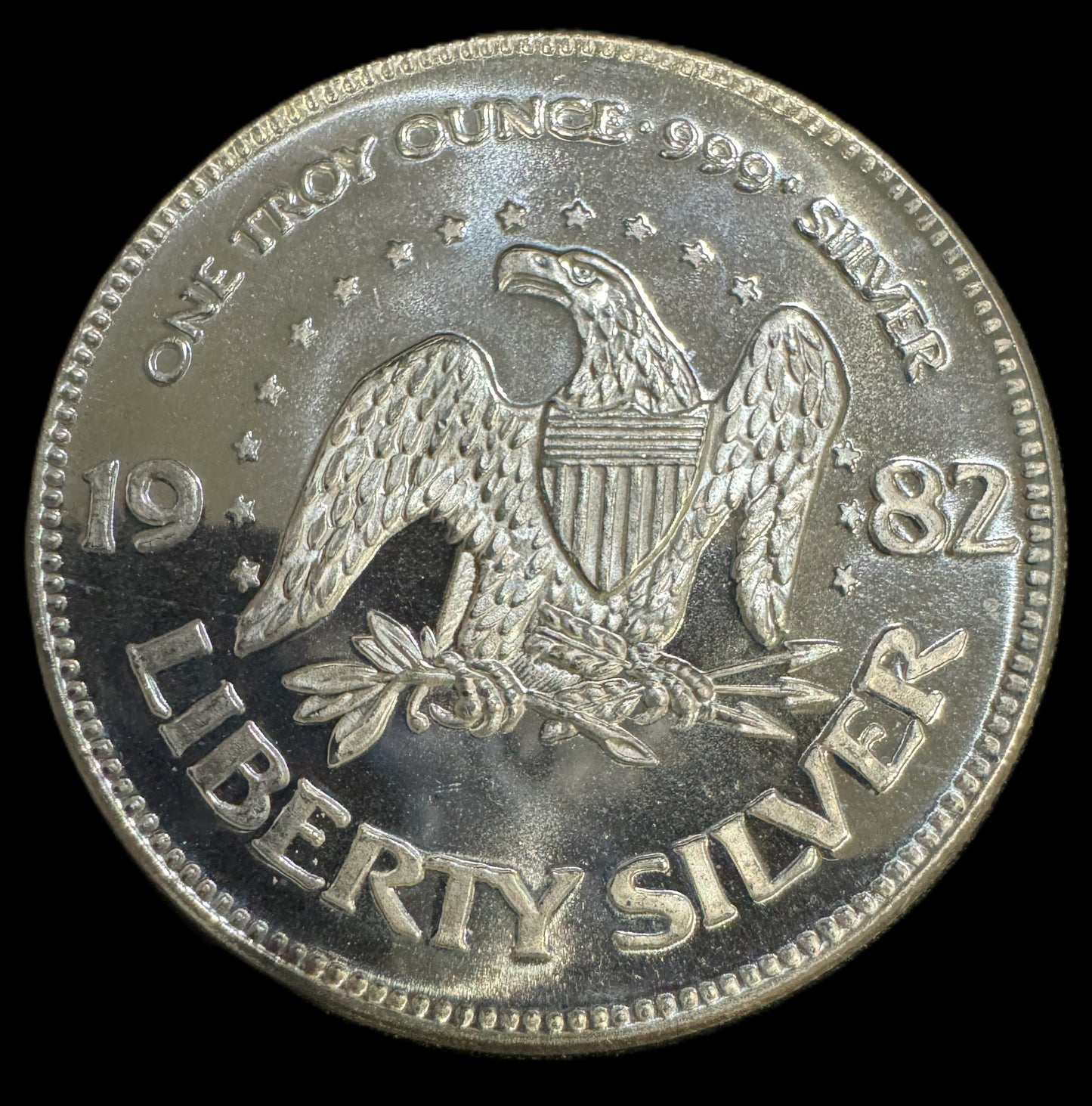 1982 American Eagle Liberty Bell A-Mark 1oz .999 Silver Coin