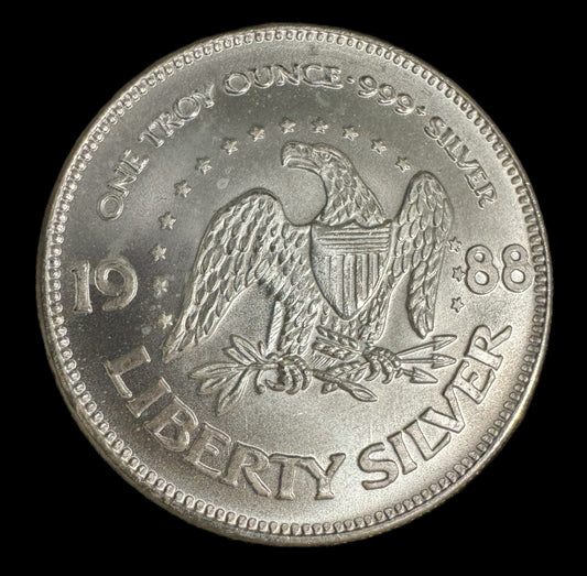 1988 American Eagle Liberty Bell A-Mark 1oz .999 Silver Coin