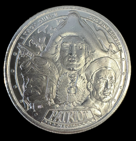2019 Patriot-American Revolution 1 oz .999 Silver Coin
