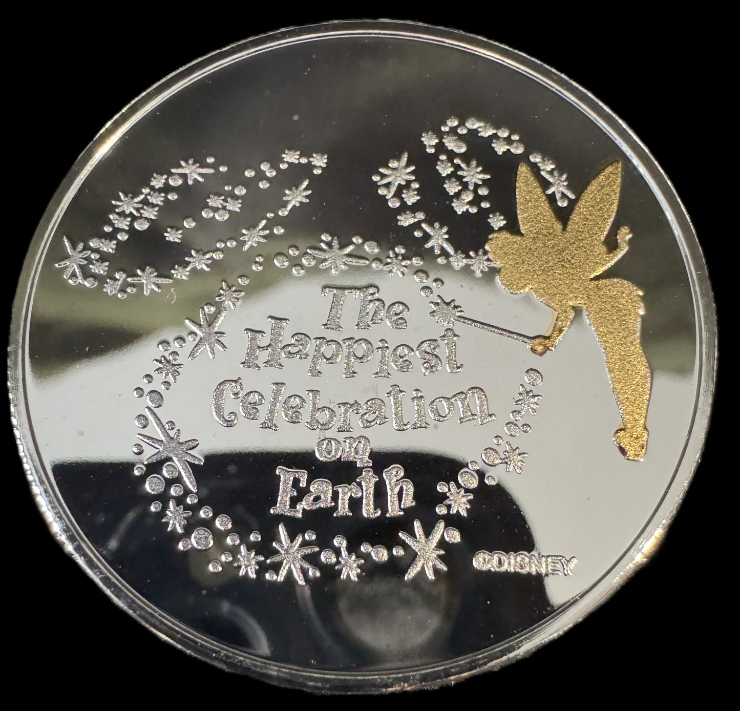 2005 Disney Magic Kingdom 1 oz .999 Silver Coin w/24K Gold Relief