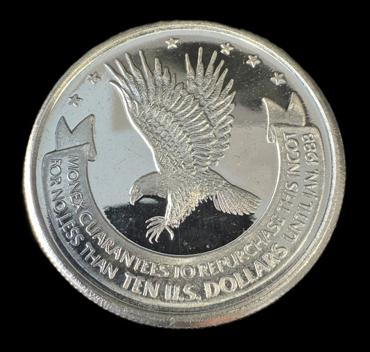 1988 Monex $10 Trade Eagle 1 oz .999 Silver Coin