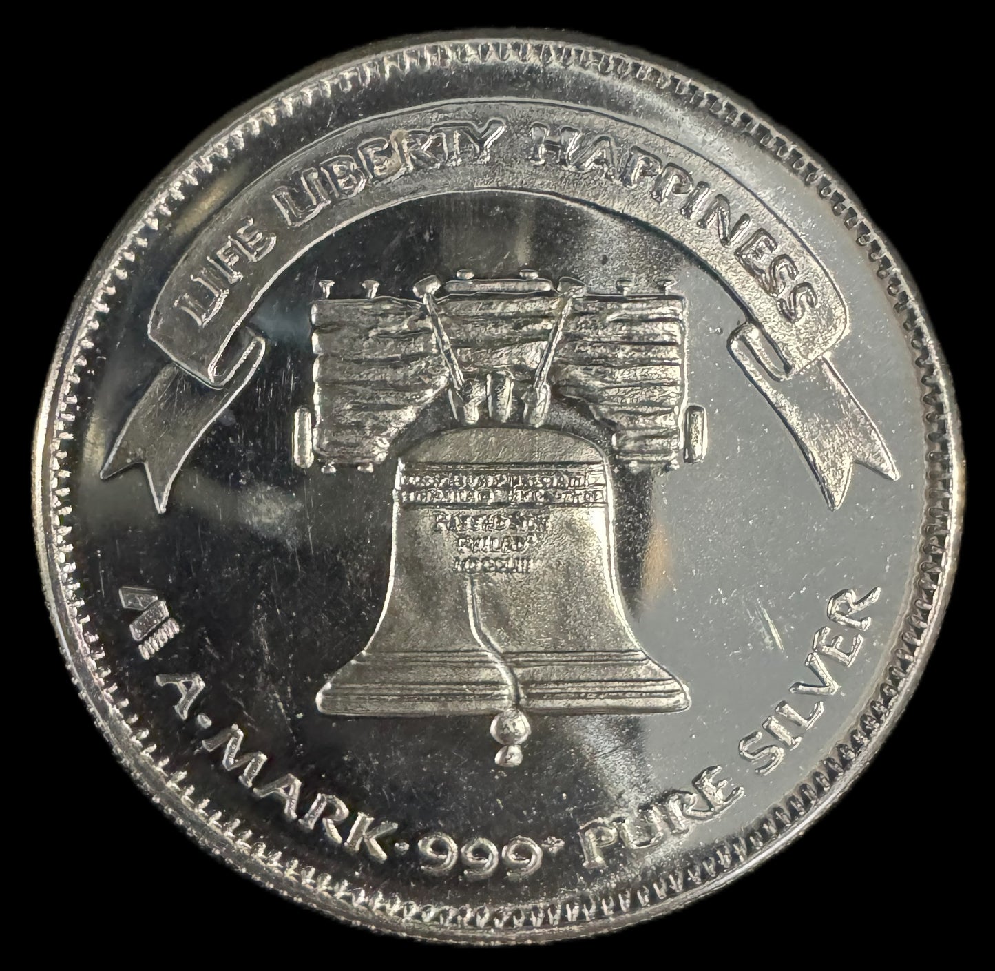 1984 American Eagle Liberty Bell A-Mark 1oz .999 Silver Coin
