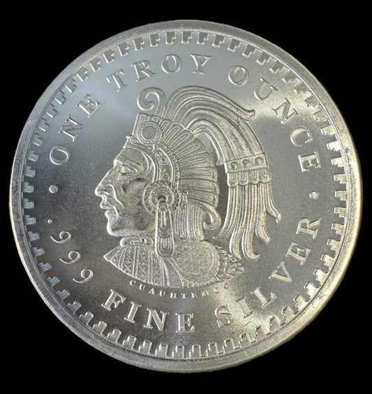 2018 Cuauhtemoc Mayan Calendar 1 oz .999 Silver Coin