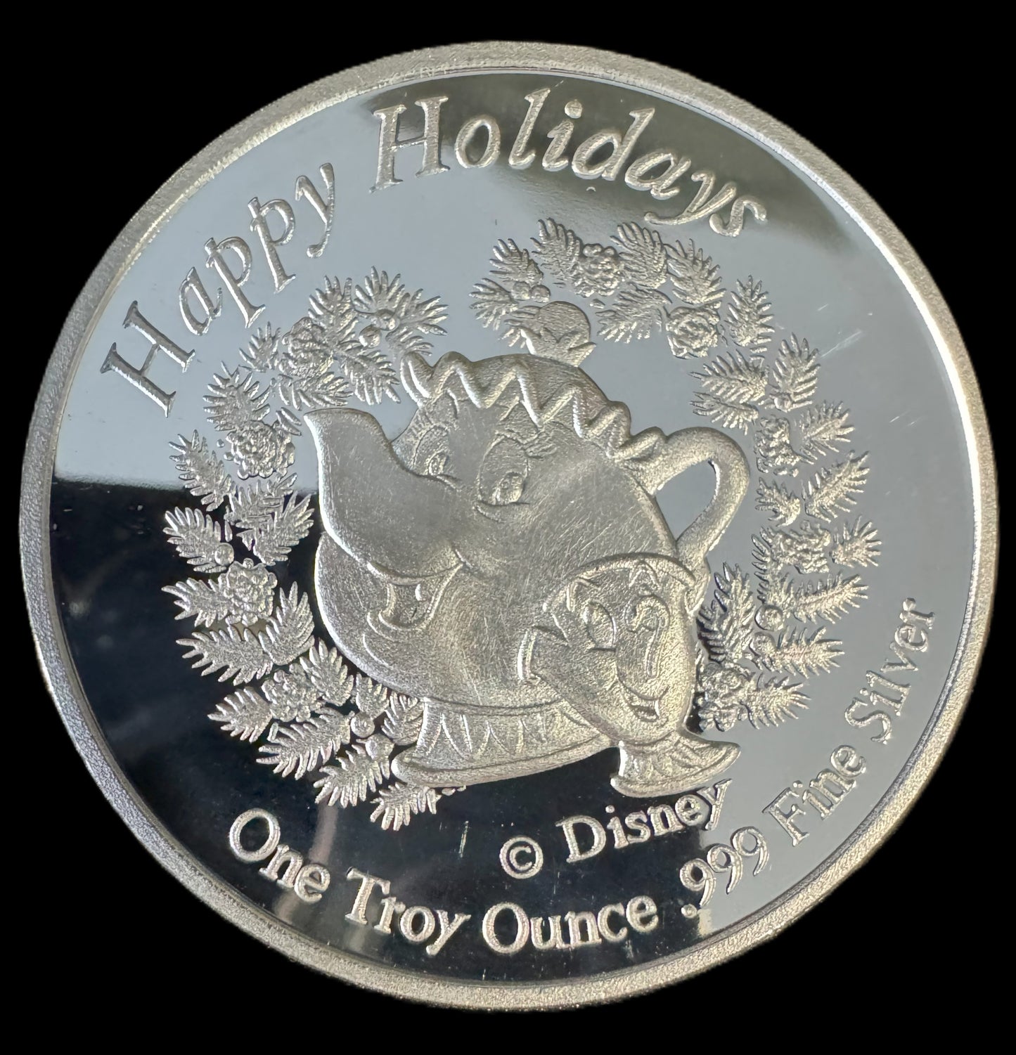 1996 Disney Beauty & The Beast 5th Anniversary 1 oz .999 Silver Coin