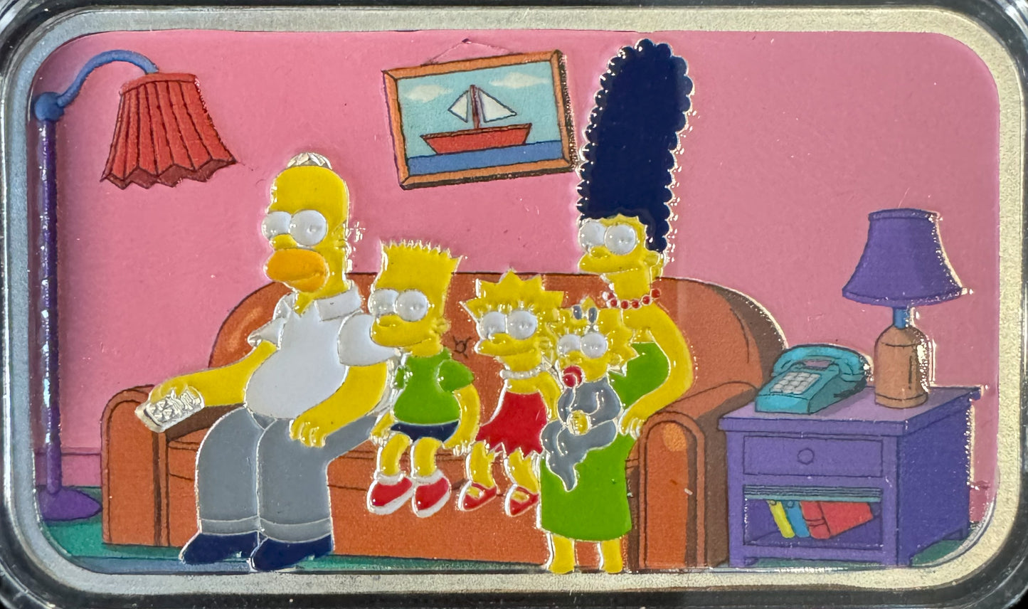 2024 The Simpsons Family Colorized 1 oz .999 Silver Bar