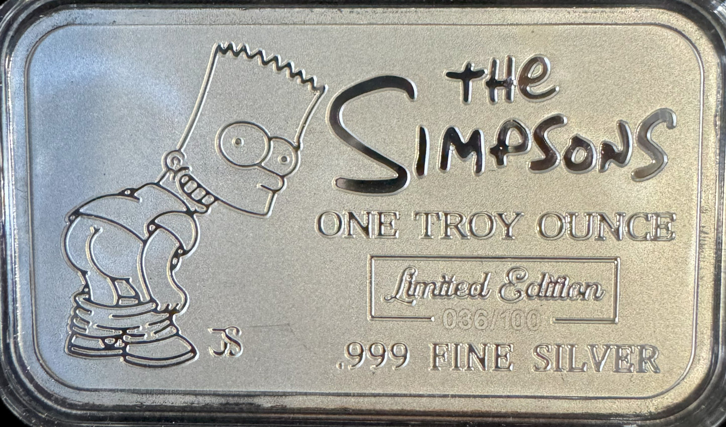 2024 The Simpsons Family Colorized 1 oz .999 Silver Bar