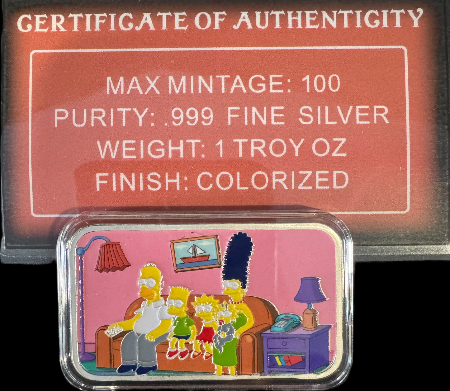 2024 The Simpsons Family Colorized 1 oz .999 Silver Bar