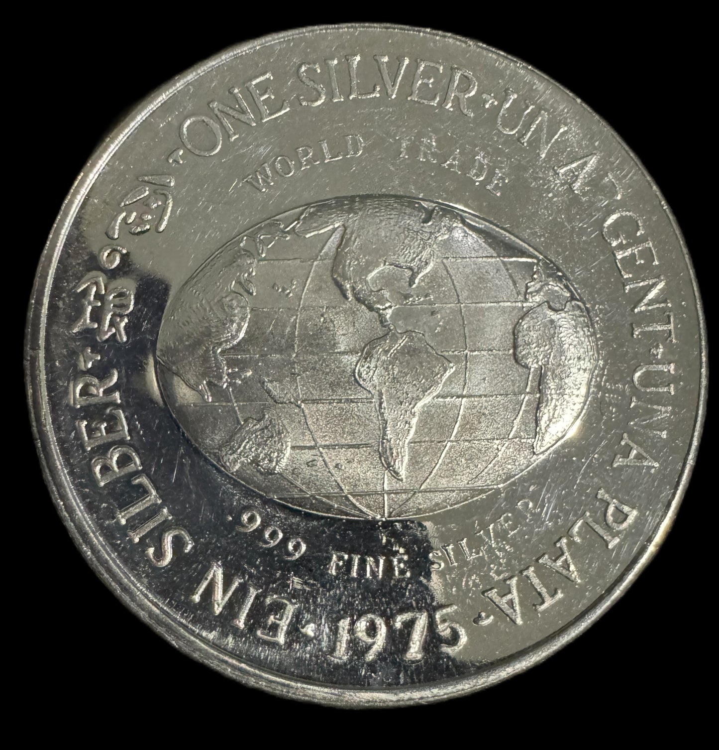 1975 World Trade 1 oz .999 Silver Coin