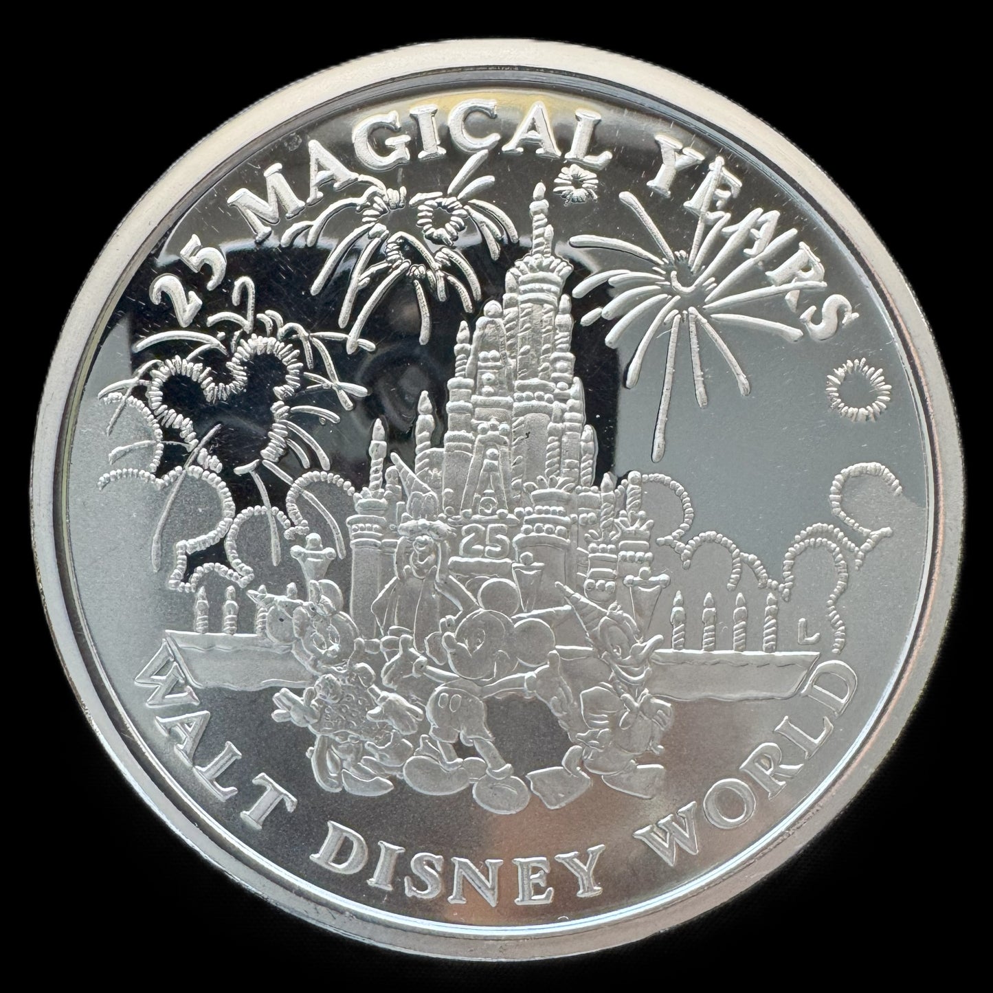 1996 Disney World 25th Anniversary 5 oz .999 Silver Coin