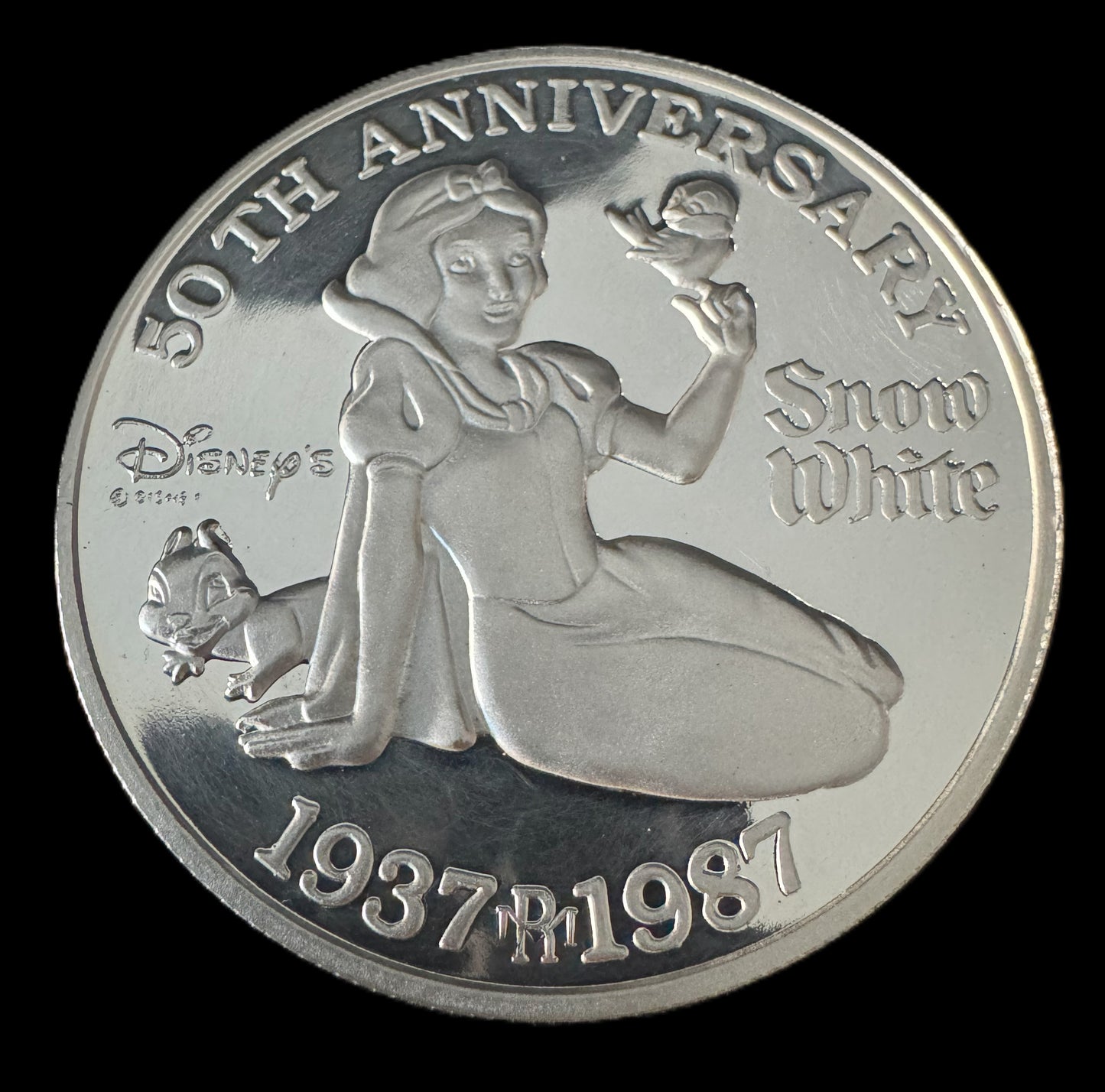 1987 Disney’s 50th Anniversary “Snow White” 5 oz .999 Silver Coin