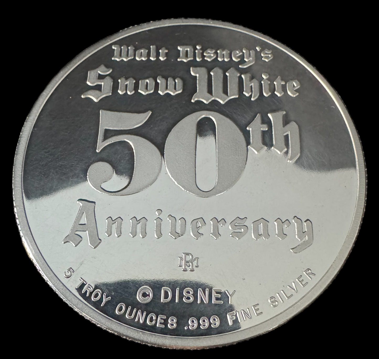 1987 Disney’s 50th Anniversary “Snow White” 5 oz .999 Silver Coin