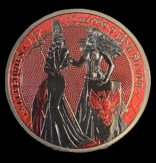 2019 Britannia Germania 1 oz .999 Silver Coin w/Ruthenium Space Red