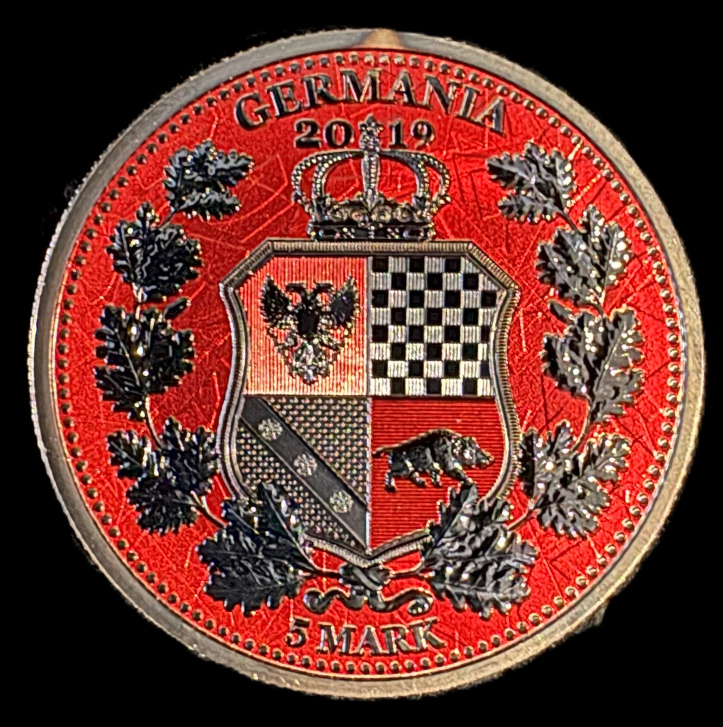 2019 Britannia Germania 1 oz .999 Silver Coin w/Ruthenium Space Red