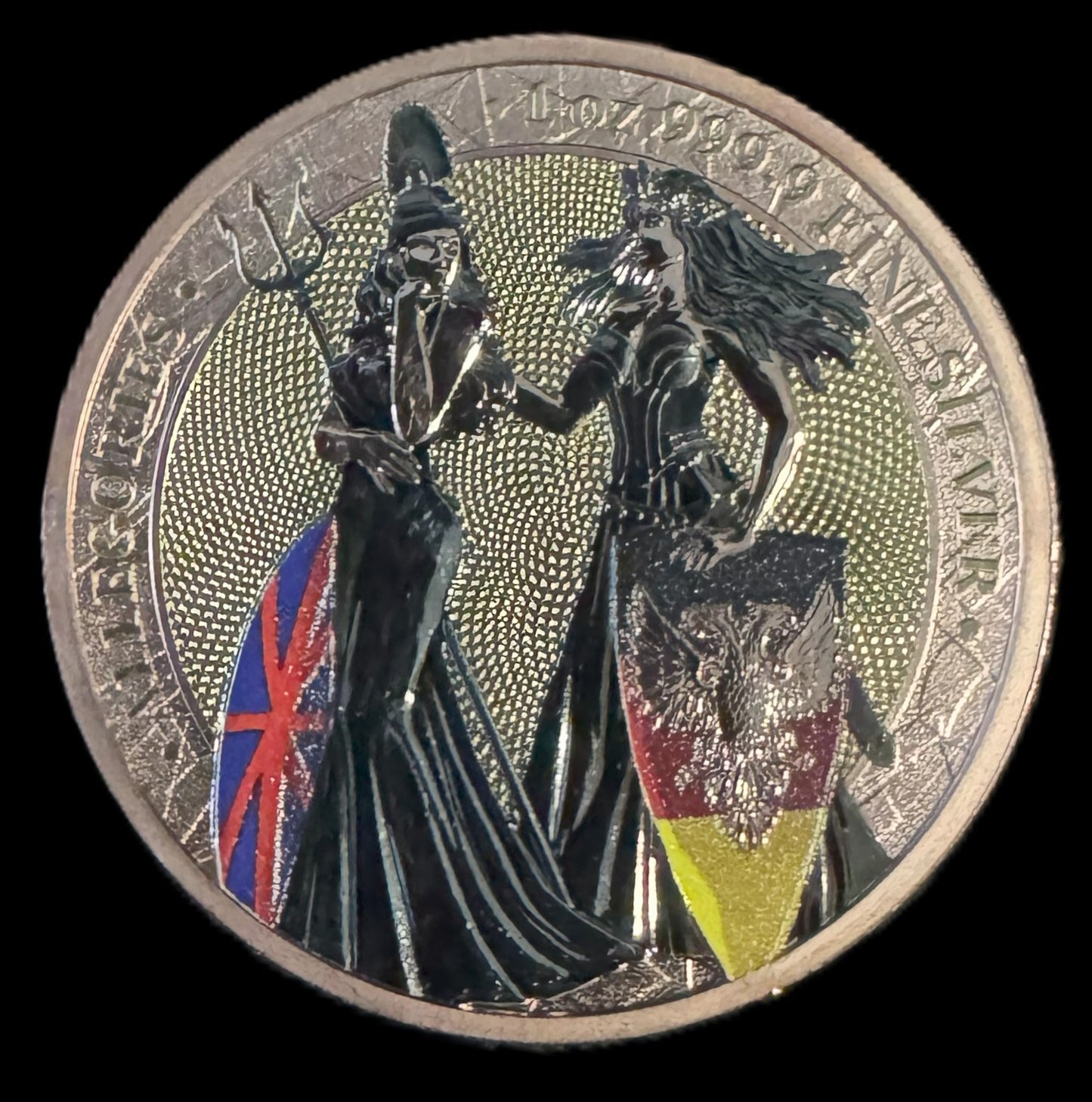 2019 Britannia Germania 1 oz .999 Silver Coin w/Red Gold & Yellow Gold